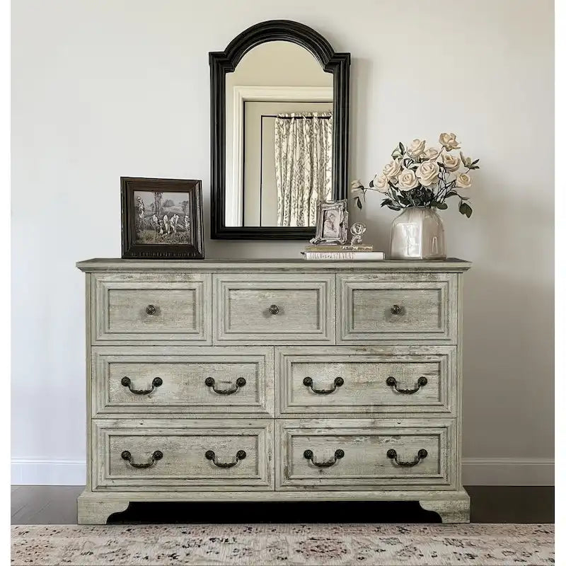 Farmhouse 7 Drawers Dresser for Bedroom
