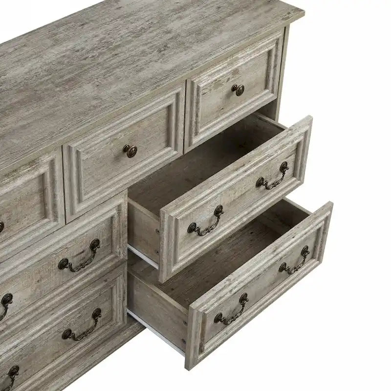 Commode de chambre à 7 tiroirs au style rustique