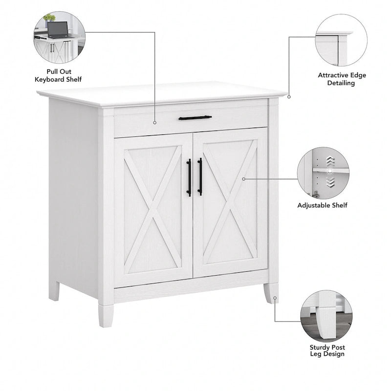 Secrétaire Key West avec meuble de rangement Bush Furniture