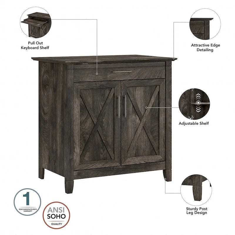 Secrétaire Key West avec meuble de rangement Bush Furniture