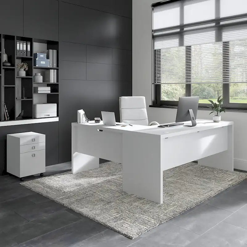 Bureau d'angle 72W Echo avec tiroirs par Bush Business Furniture