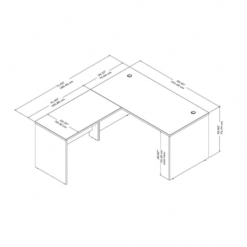 Bureau en L Studio C de 60 W avec retour de 42 W par Bush Business Furniture