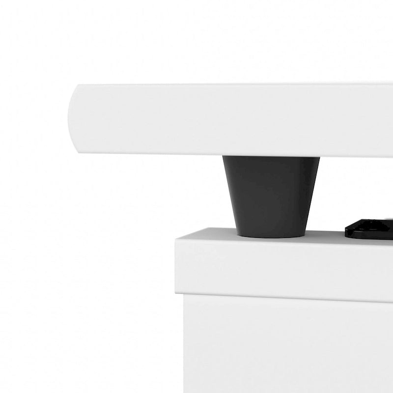 Bureau assis-debout en forme de L à 3 positions de 72 W avec huche, par Bush Furniture