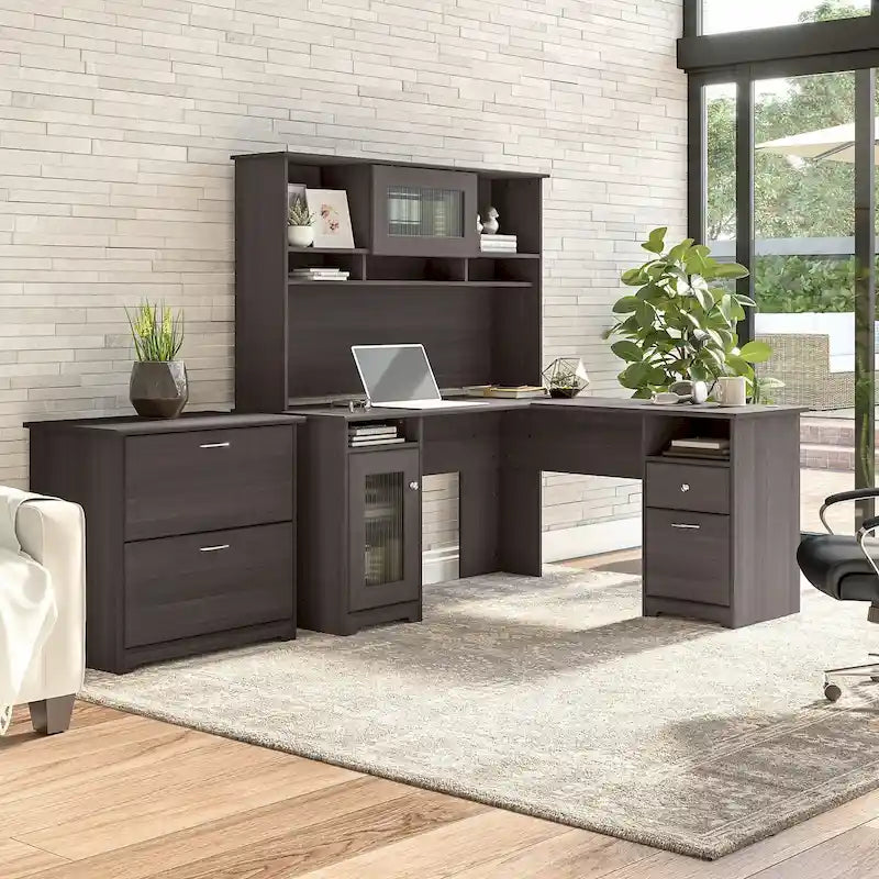 Bureau en L Cabot 60 W avec huche et classeur de Bush Furniture