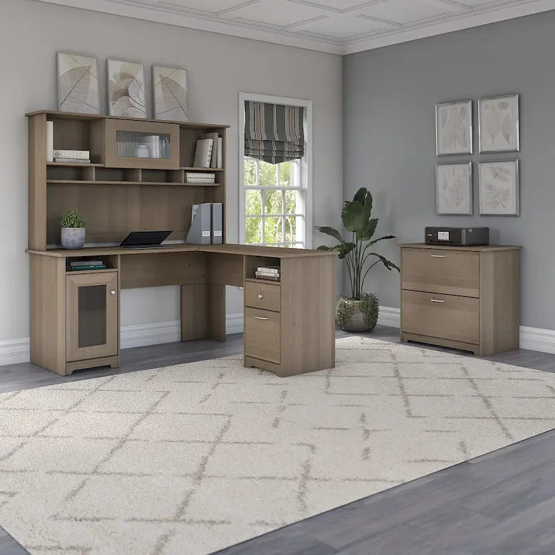 Bureau en L Cabot 60 W avec huche et classeur de Bush Furniture