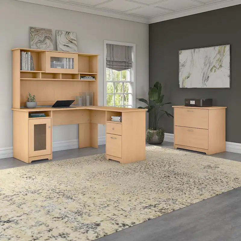 Bureau en L Cabot 60 W avec huche et classeur de Bush Furniture