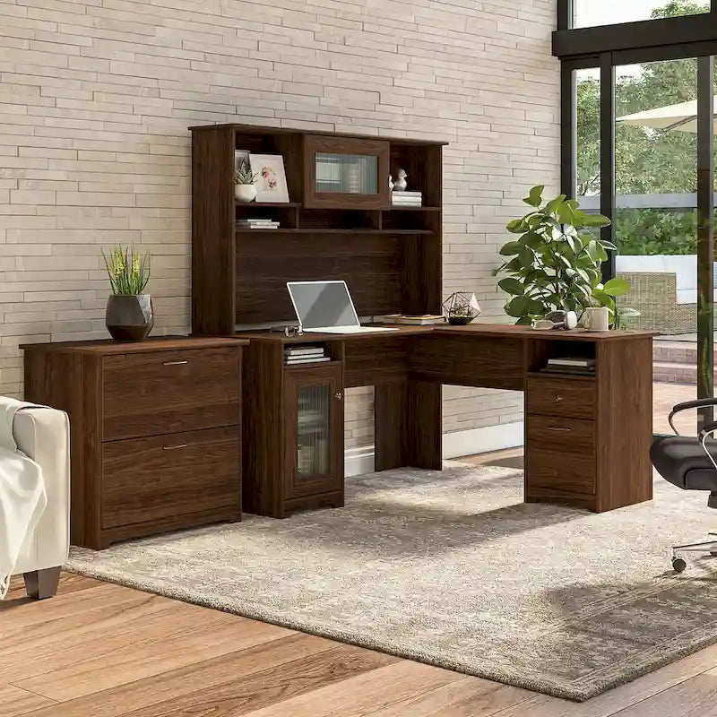 Bureau en L Cabot 60 W avec huche et classeur de Bush Furniture