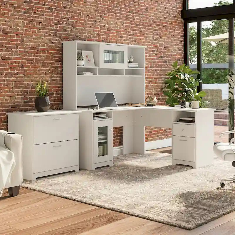 Bureau en L Cabot 60 W avec huche et classeur de Bush Furniture