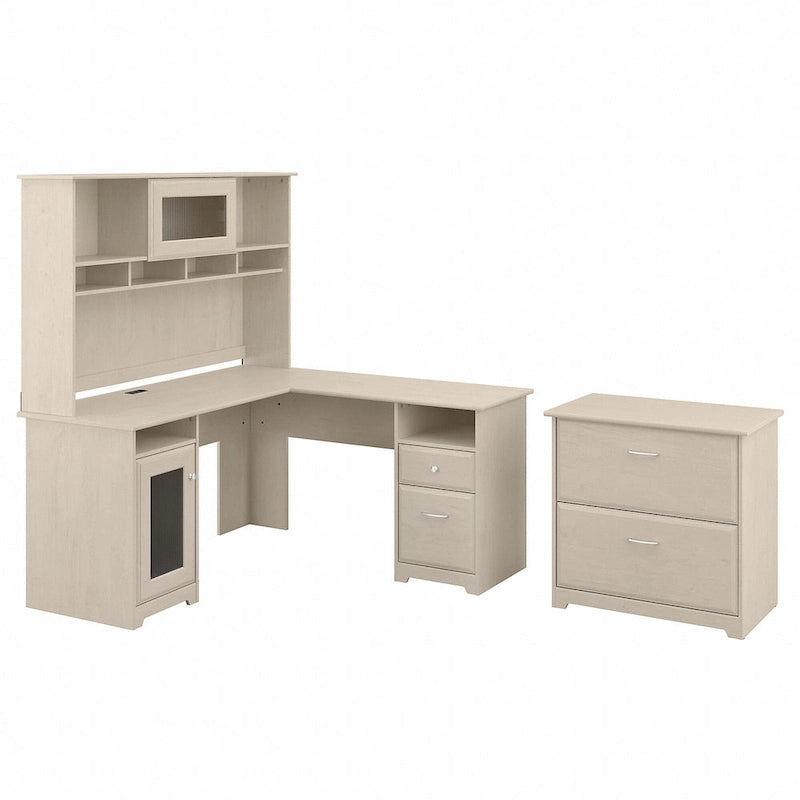 Bureau en L Cabot 60 W avec huche et classeur de Bush Furniture