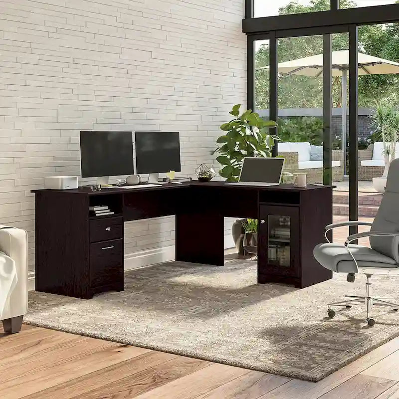 Bureau d'ordinateur en L Cabot 72W avec rangement par Bush Furniture