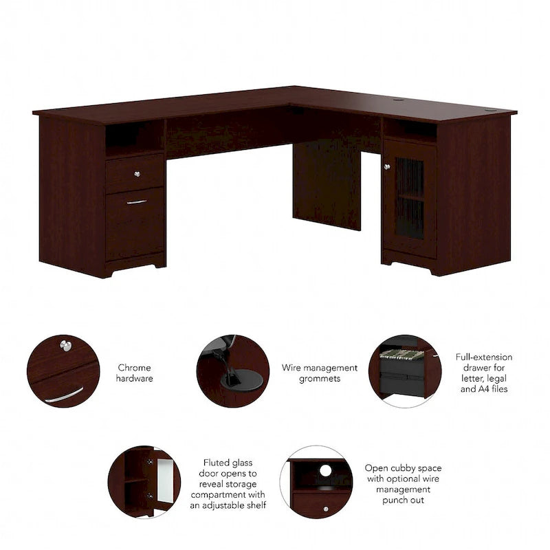 Bureau d'ordinateur en L Cabot 72W avec rangement par Bush Furniture