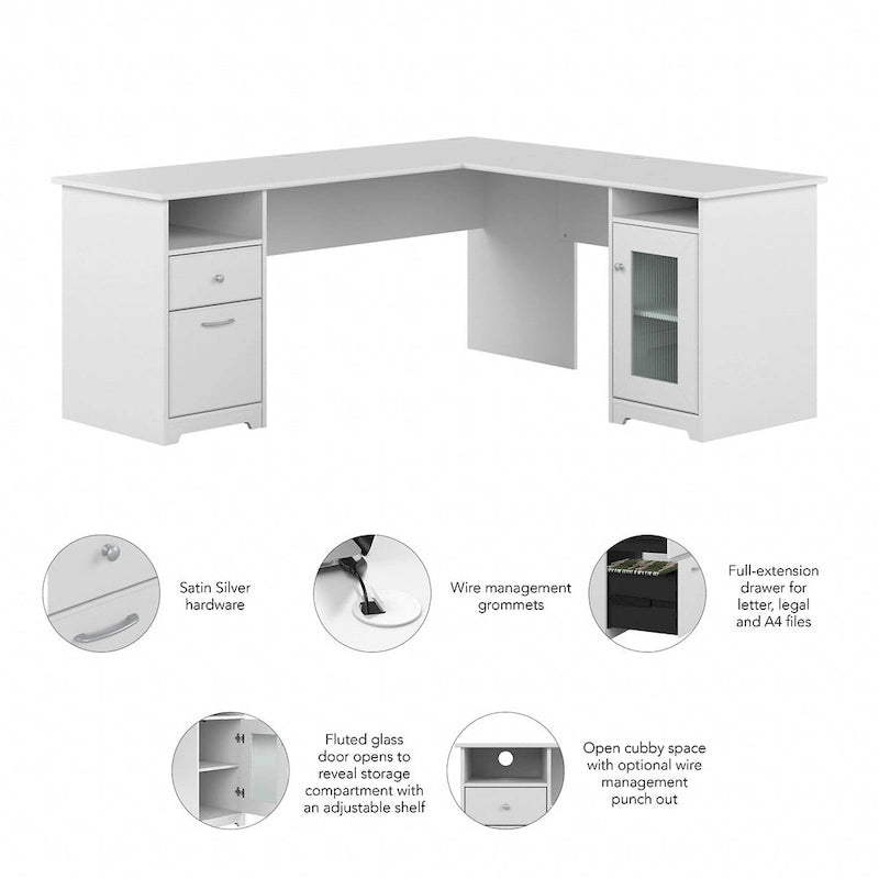 Bureau d'ordinateur en L Cabot 72W avec rangement par Bush Furniture