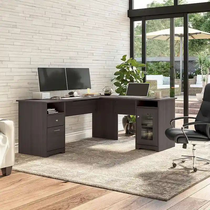 Bureau d'ordinateur en L Cabot 72W avec rangement par Bush Furniture