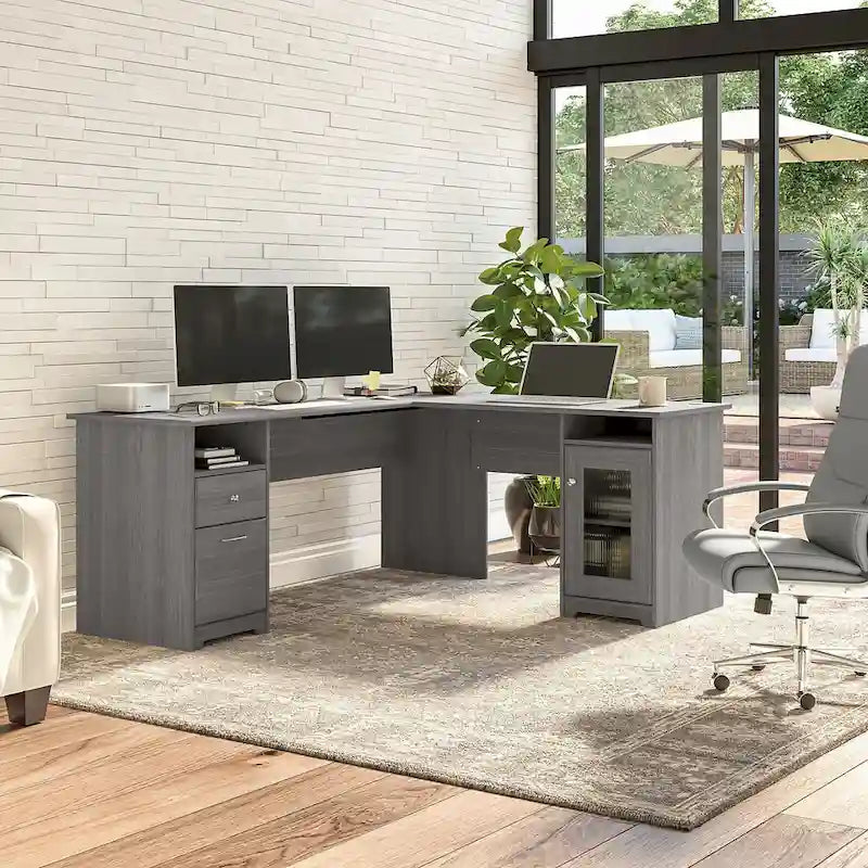 Bureau d'ordinateur en L Cabot 72W avec rangement par Bush Furniture