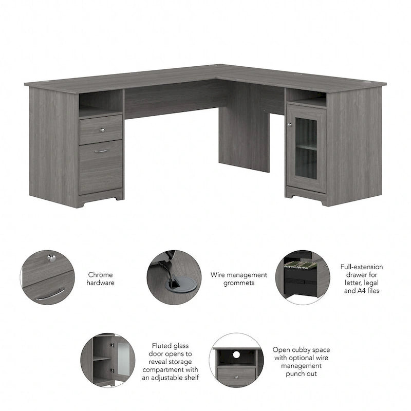 Bureau d'ordinateur en L Cabot 72W avec rangement par Bush Furniture