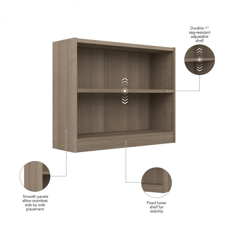 Petite bibliothèque de rangement universelle à 2 étagères de Bush Furniture