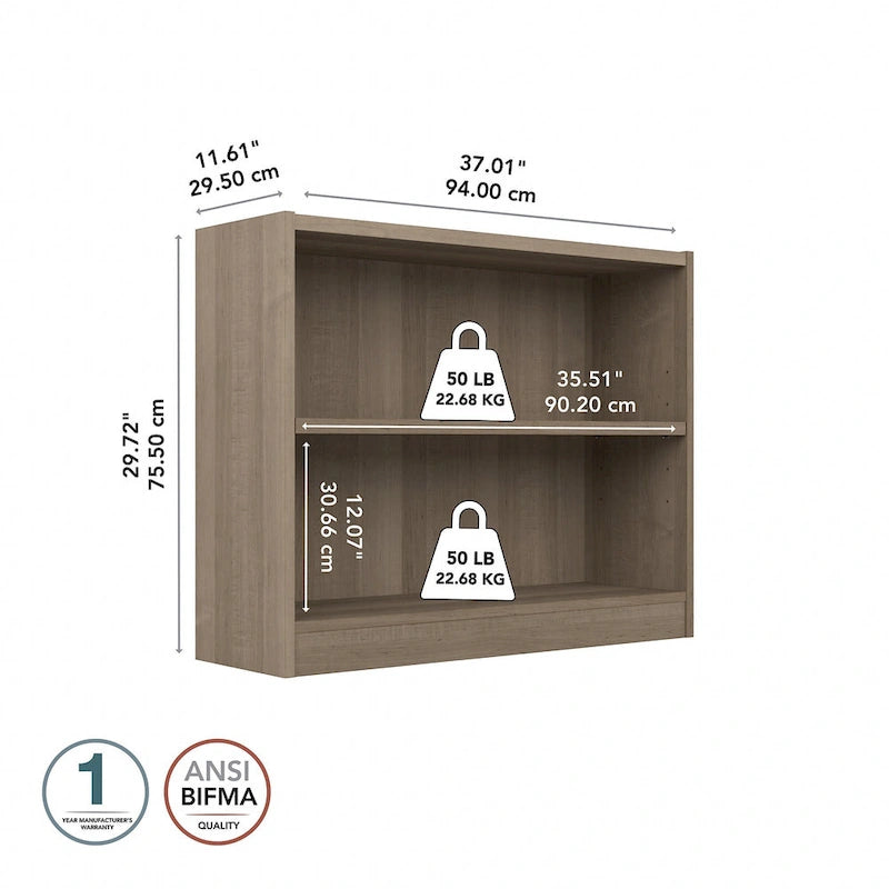 Petite bibliothèque de rangement universelle à 2 étagères de Bush Furniture