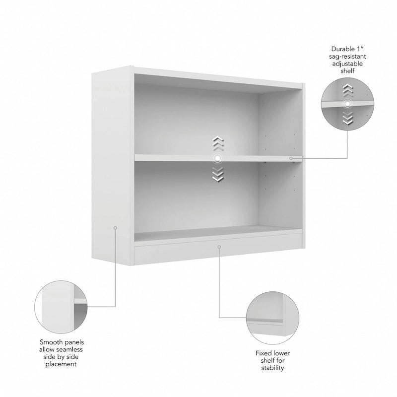 Petite bibliothèque de rangement universelle à 2 étagères de Bush Furniture