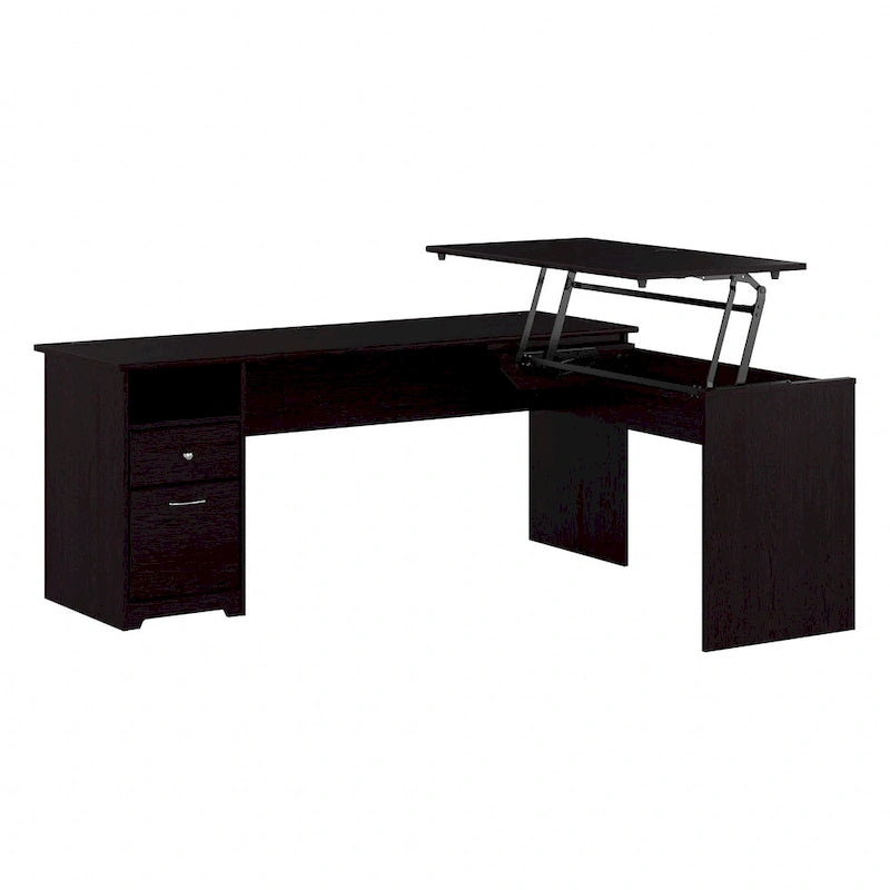 Bureau assis-debout en L à 3 positions de 72 W de Bush Furniture