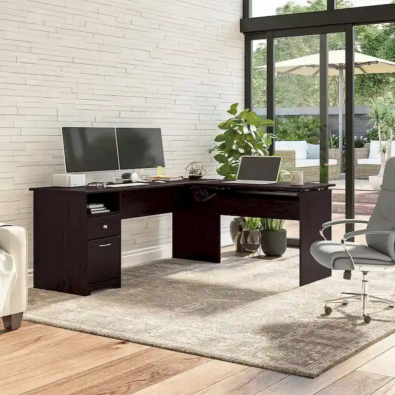 Bureau assis-debout en L à 3 positions de 72 W de Bush Furniture