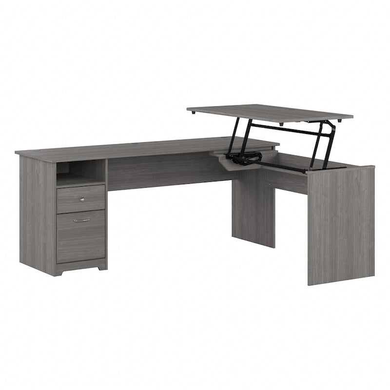 Bureau assis-debout en L à 3 positions de 72 W de Bush Furniture