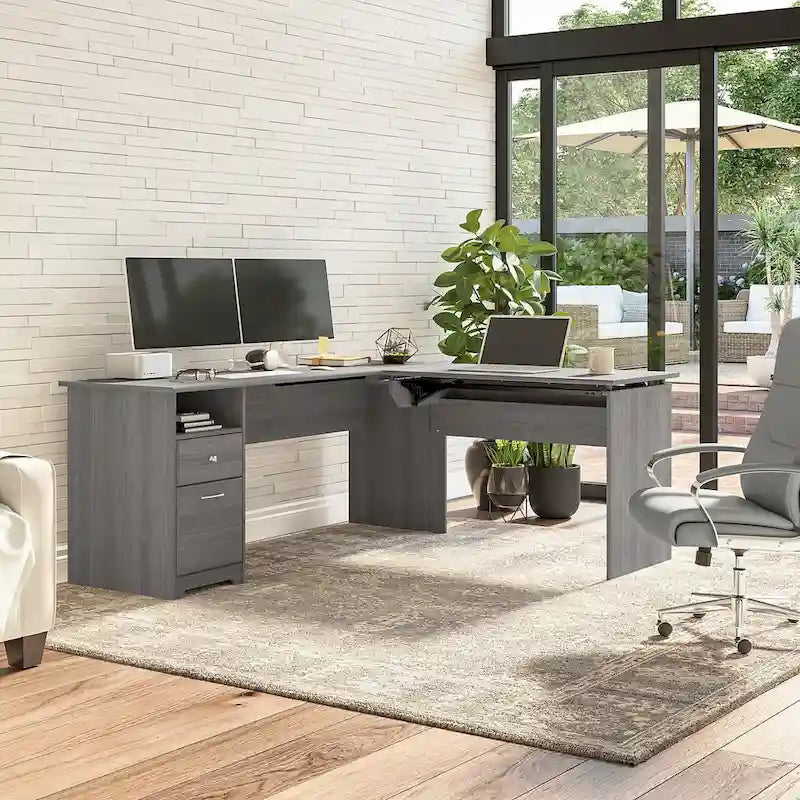 Bureau assis-debout en L à 3 positions de 72 W de Bush Furniture