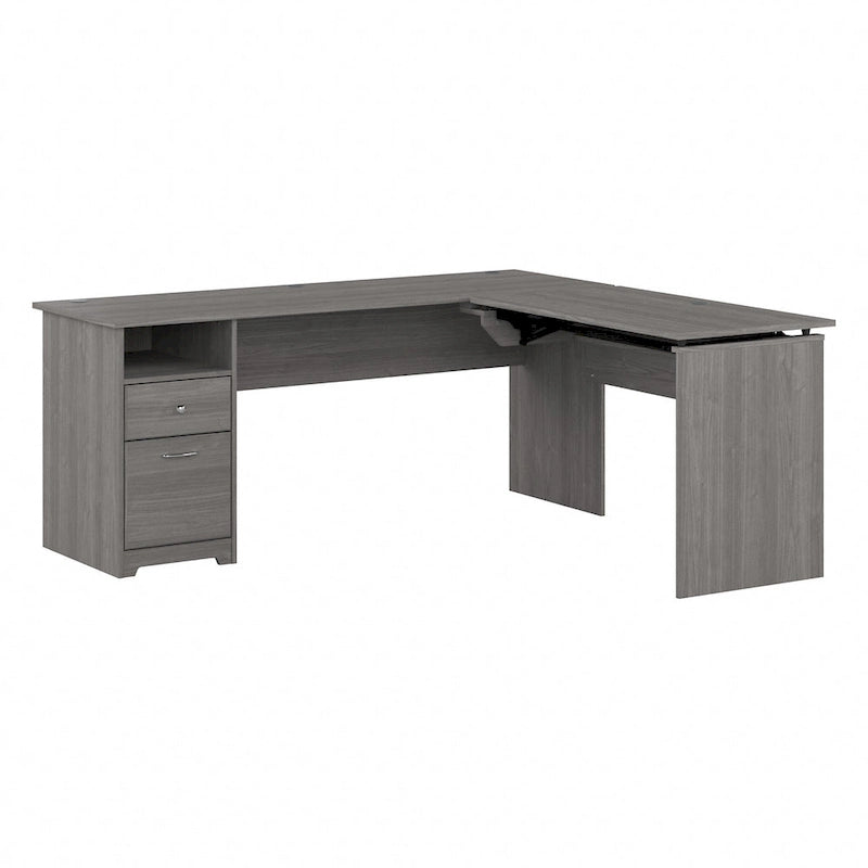 Bureau assis-debout en L à 3 positions de 72 W de Bush Furniture