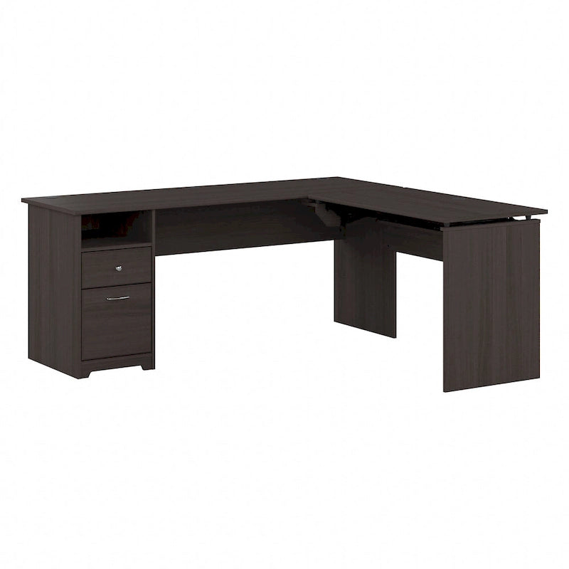 Bureau assis-debout en L à 3 positions de 72 W de Bush Furniture