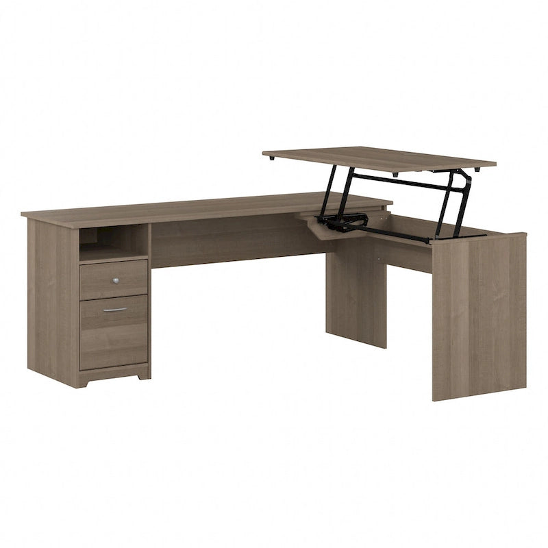 Bureau assis-debout en L à 3 positions de 72 W de Bush Furniture