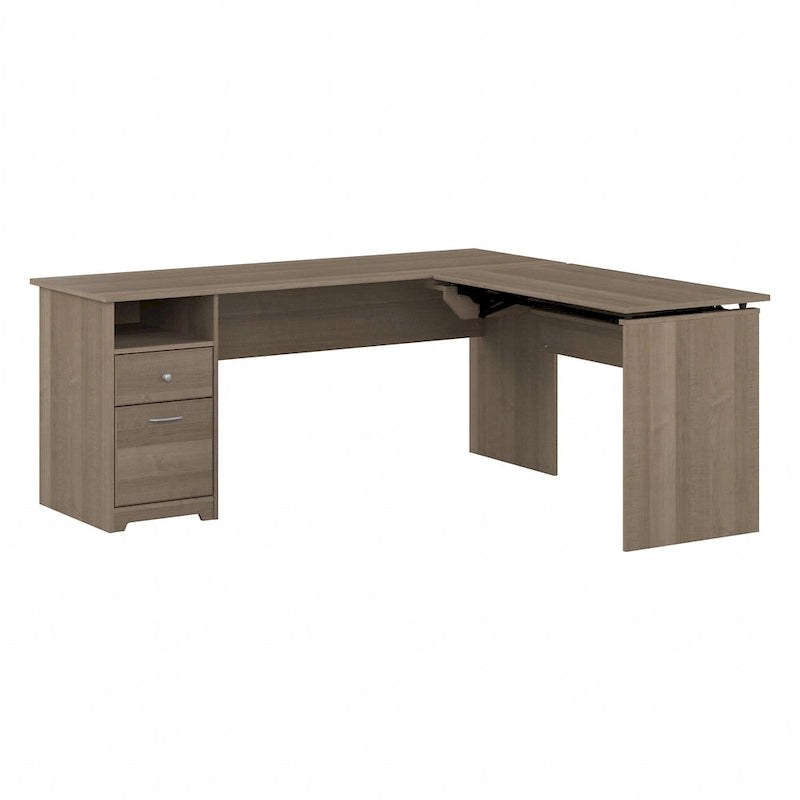 Bureau assis-debout en L à 3 positions de 72 W de Bush Furniture