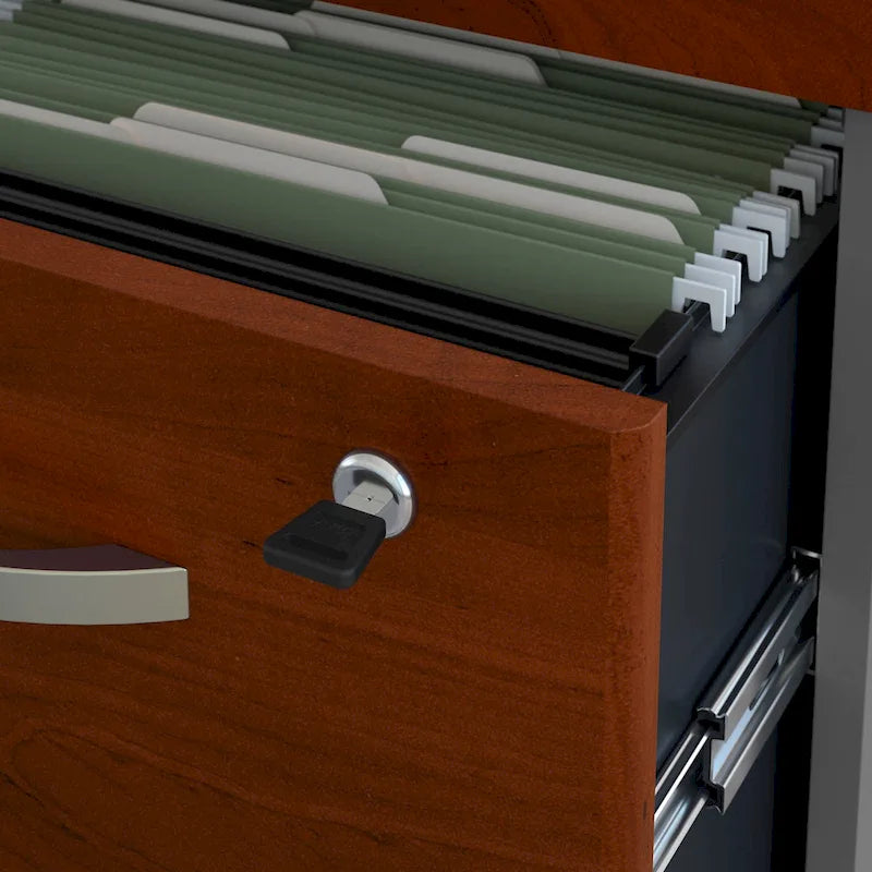 Bureau d'angle droit en L avec tiroirs de Bush Business Furniture, série C