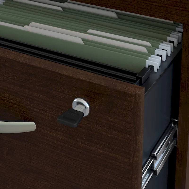 Bureau d'angle droit en L avec tiroirs de Bush Business Furniture, série C