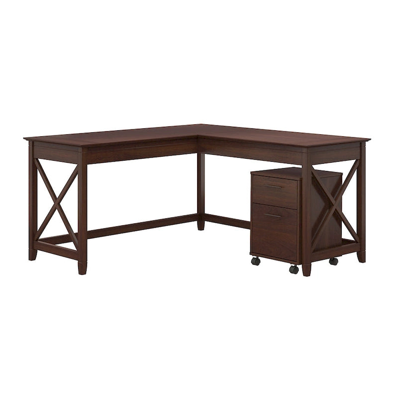 Bureau en L 60 W Key West avec classeur mobile de Bush Furniture