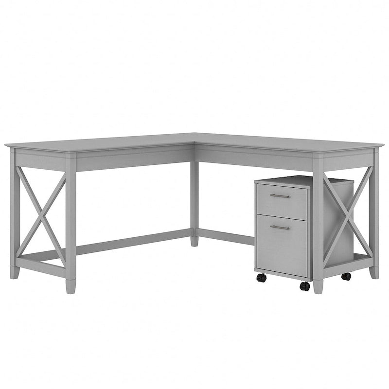 Bureau en L 60 W Key West avec classeur mobile de Bush Furniture