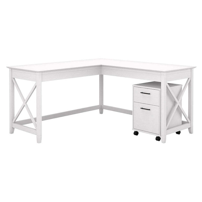 Bureau en L 60 W Key West avec classeur mobile de Bush Furniture