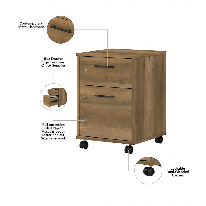 Bureau en L 60 W Key West avec classeur mobile de Bush Furniture