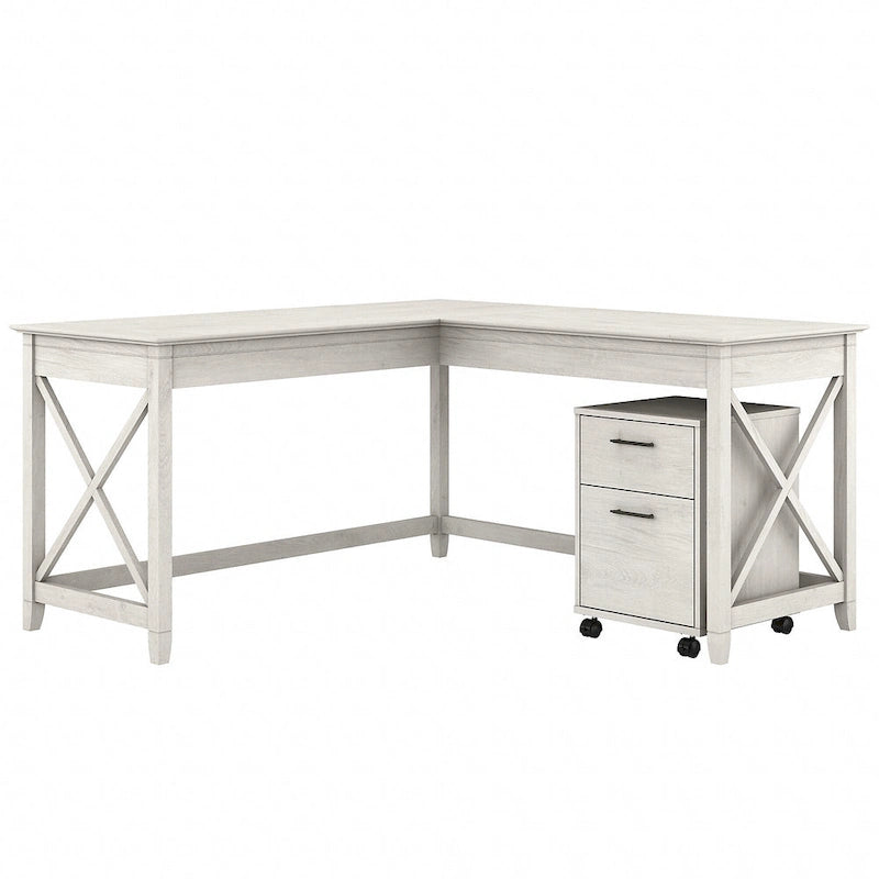 Bureau en L 60 W Key West avec classeur mobile de Bush Furniture
