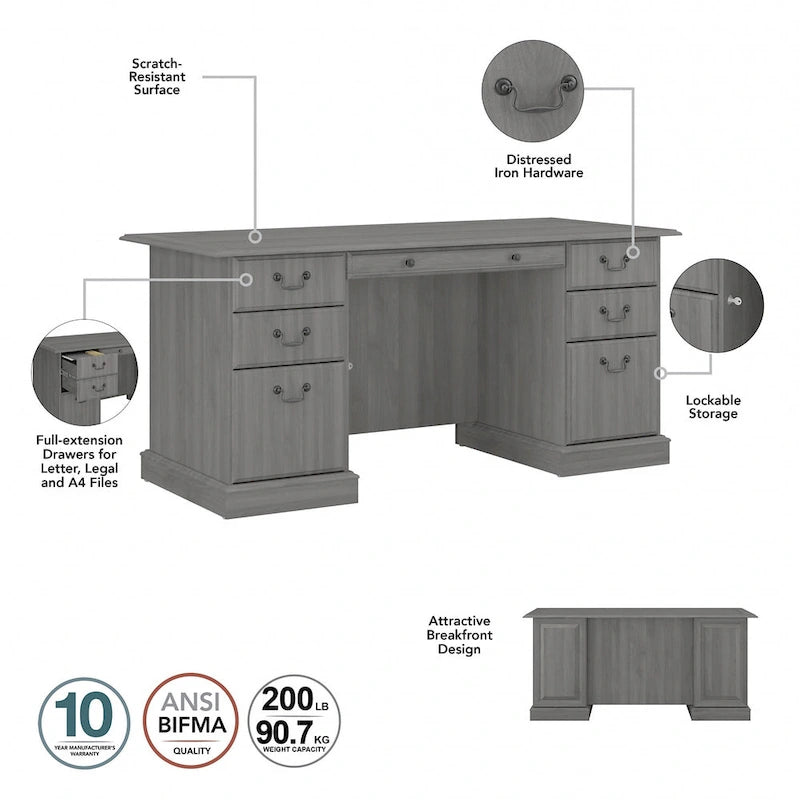 Bureau de direction Saratoga, classeur et bibliothèques Bush Furniture