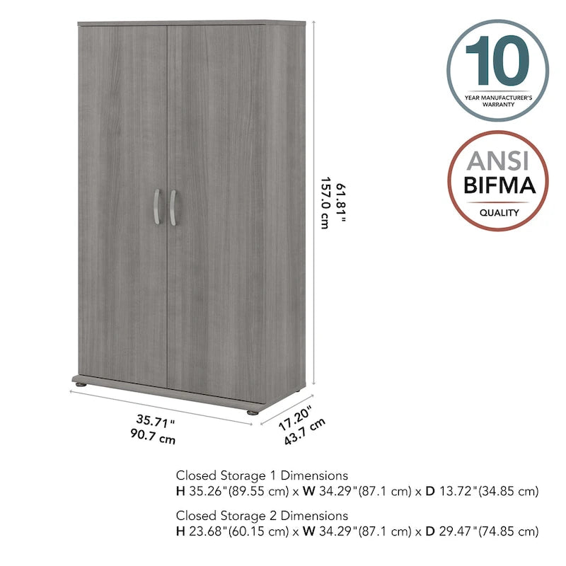Meuble de rangement haut universel Bush Business Furniture avec étagères