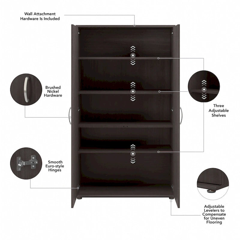 Meuble de rangement haut universel Bush Business Furniture avec étagères