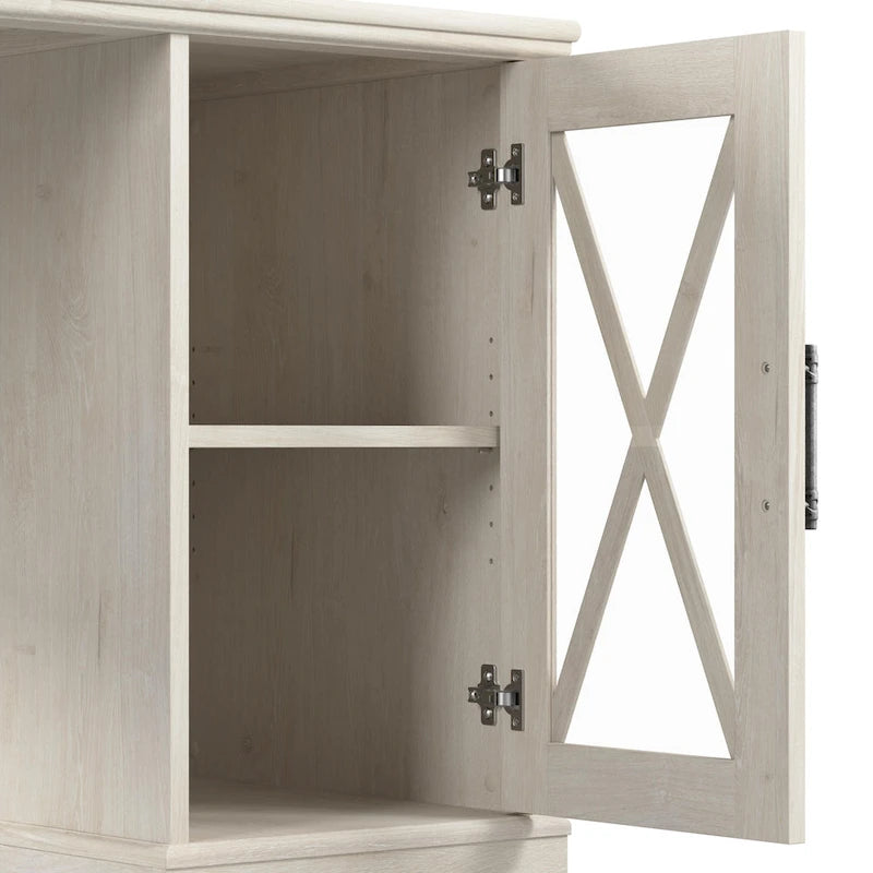 Bureau de style campagnard 60 W Lennox avec armoire de rangement de Bush Furniture