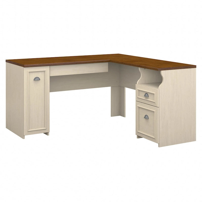 Bureau d'angle Fairview 60 W avec tiroirs et espaces de rangement de Bush Furniture