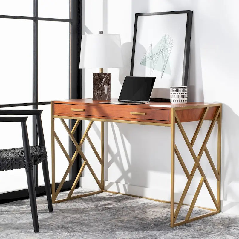 Bureau SAFAVIEH Manila moderne bicolore à 1 tiroir