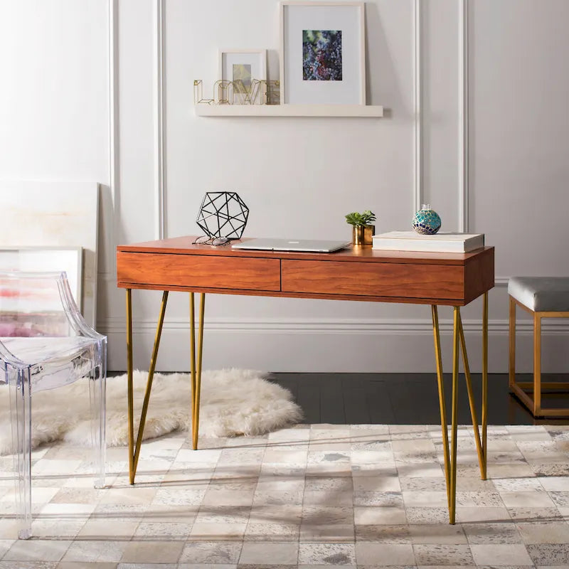 SAFAVIEH Ladonna Pine Natural 2-Drawer Desk