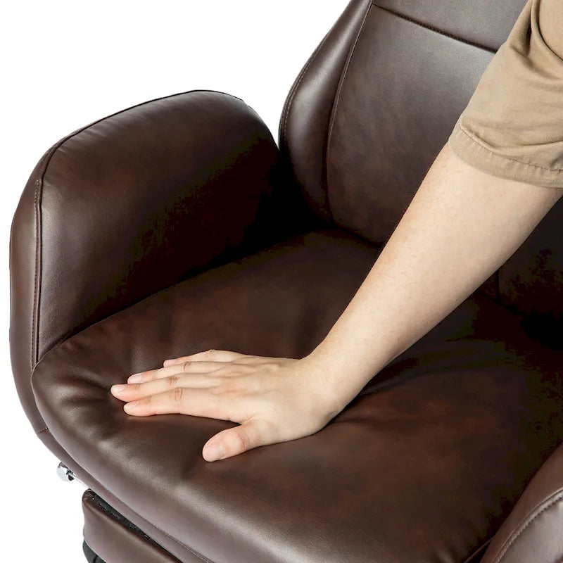 Fauteuil de bureau pivotant inclinable haut dossier Glitzhome avec repose-pieds et accoudoirs