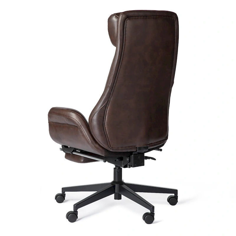 Fauteuil de bureau pivotant inclinable haut dossier Glitzhome avec repose-pieds et accoudoirs