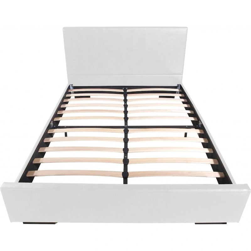 Cadre de lit king-size en similicuir blanc HomeRoots