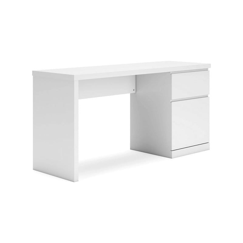 Bureau Onira, plateau rectangulaire de 152 cm avec tiroir, bois blanc
