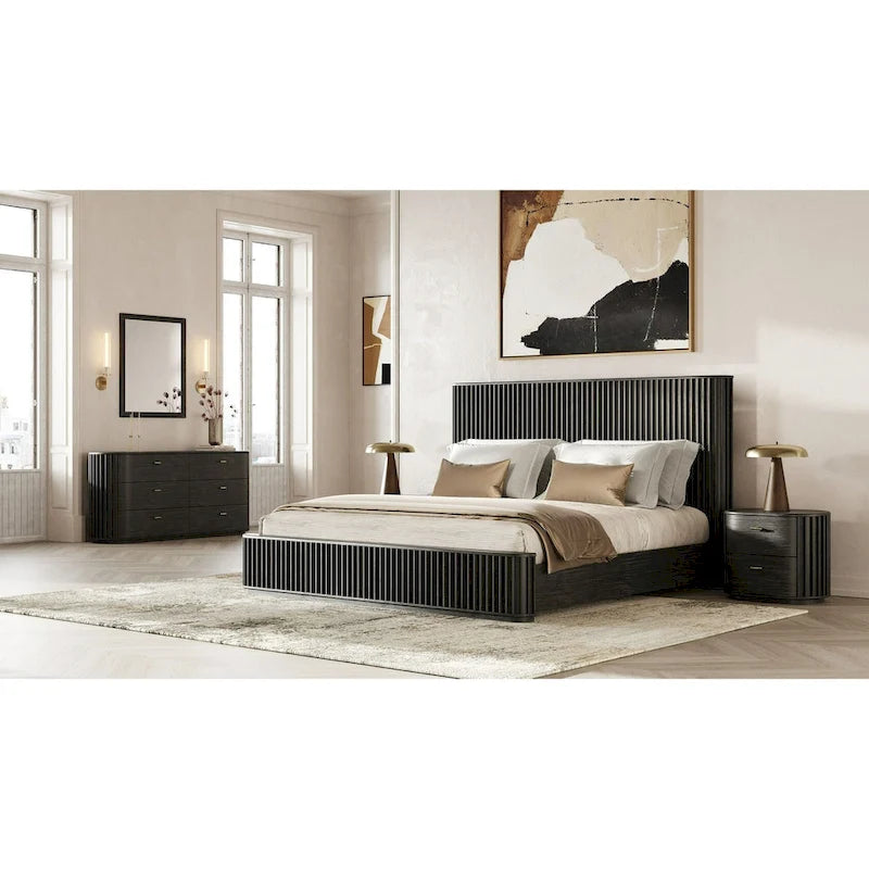 Commode moderne en acacia noir Modrest Fields