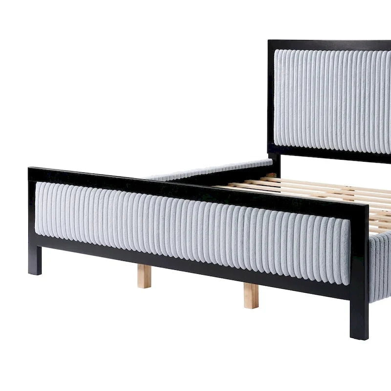 Christopher Knight Home Lit plateforme tapissier King/Queen avec tête de lit moelleuse
